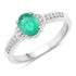 0.82 Carat Genuine Zambian Emerald and White Diamond 10K White Gold Ring  DestGlow