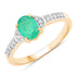 0.82 Carat Genuine Zambian Emerald and White Diamond 10K Yellow Gold Ring  DestGlow