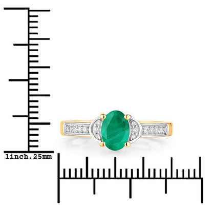 0.82 Carat Genuine Zambian Emerald and White Diamond 14K Yellow Gold Ring by Bids.com