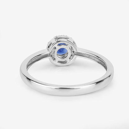 0.52 Carat Genuine Blue Sapphire and White Diamond 14K White Gold Ring by Bids.com