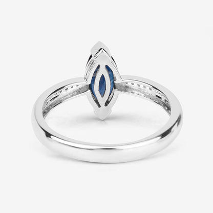 1.44 Carat Genuine Blue Sapphire and White Diamond 14K White Gold Ring by Bids.com
