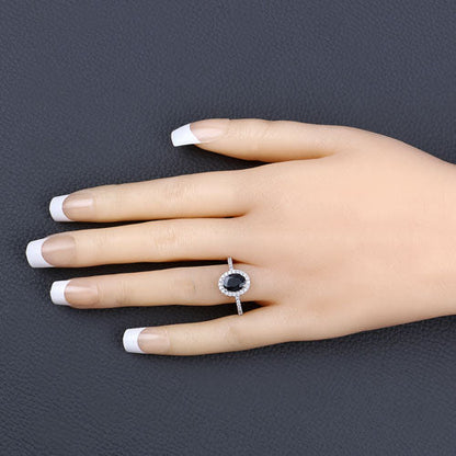 1.82 Carat Genuine Blue Sapphire and White Diamond 14K White Gold Ring by Bids.com