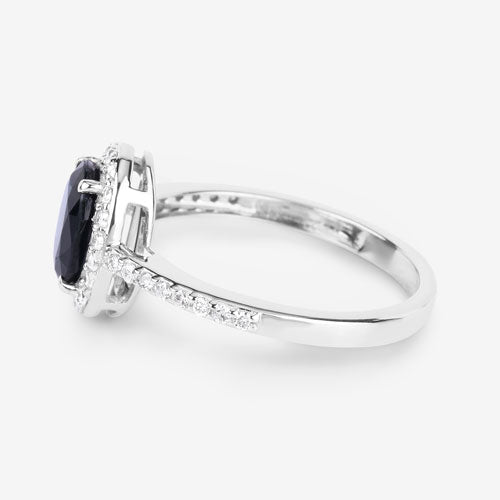 1.82 Carat Genuine Blue Sapphire and White Diamond 14K White Gold Ring by Bids.com