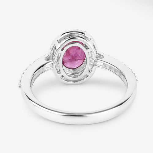 1.73 Carat Genuine Ruby and White Diamond 14K White Gold Ring by Bids.com