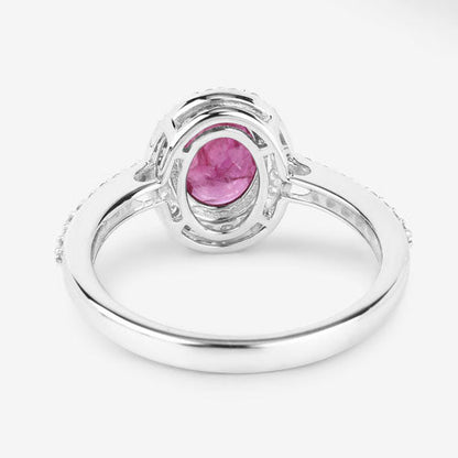 1.73 Carat Genuine Ruby and White Diamond 14K White Gold Ring by Bids.com