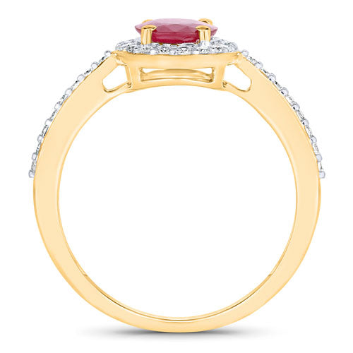 1.73 Carat Genuine Ruby and White Diamond 14K Yellow Gold Ring by Bids.com