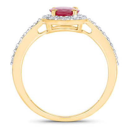1.73 Carat Genuine Ruby and White Diamond 14K Yellow Gold Ring by Bids.com