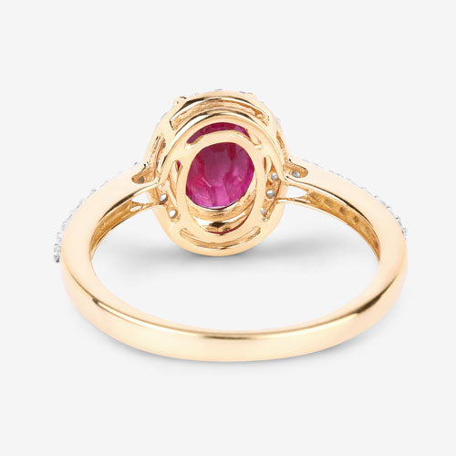 1.73 Carat Genuine Ruby and White Diamond 14K Yellow Gold Ring by Bids.com