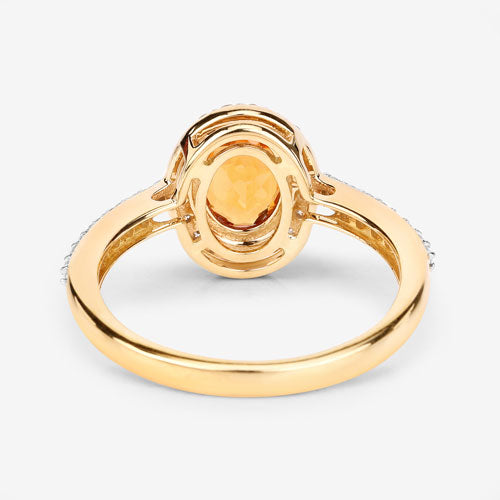 1.66 Carat Genuine Spessartite Garnet and White Diamond 14K Yellow Gold Ring by Bids.com