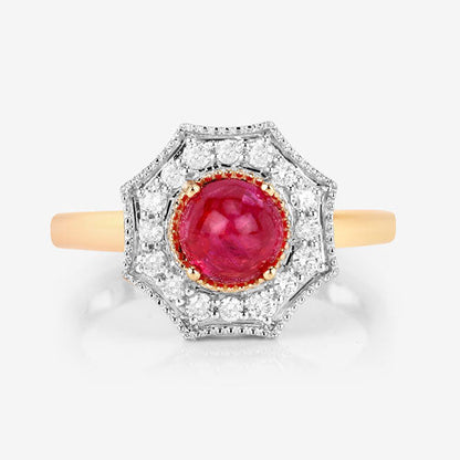 2.01 Carat Genuine Ruby and White Diamond 14K Yellow Gold Ring by Bids.com