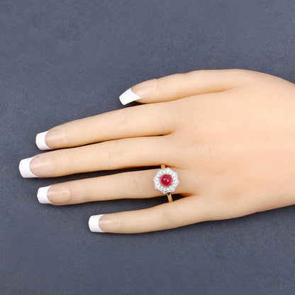 2.01 Carat Genuine Ruby and White Diamond 14K Yellow Gold Ring by Bids.com