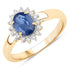 1.11 Carat Genuine Blue Sapphire and White Diamond 10K Yellow Gold Ring by Bids.com