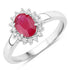 1.01 Carat Genuine Ruby and White Diamond 10K White Gold Ring by Bids.com