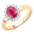 1.01 Carat Genuine Ruby and White Diamond 10K Yellow Gold Ring by Bids.com