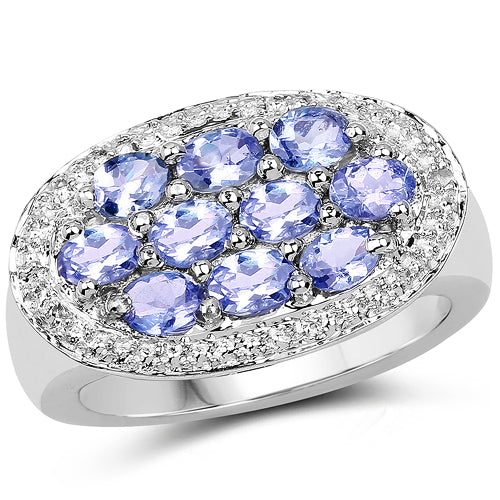 1.70 Carat Genuine Tanzanite .925 Sterling Silver Ring by Bids.com