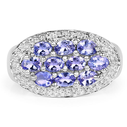 1.70 Carat Genuine Tanzanite .925 Sterling Silver Ring by Bids.com
