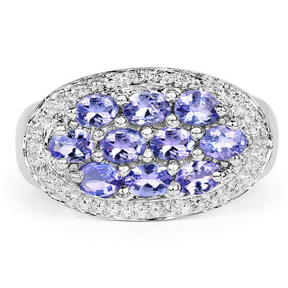 1.70 Carat Genuine Tanzanite .925 Sterling Silver Ring by Bids.com