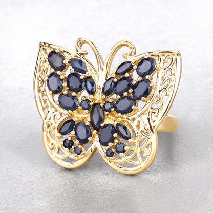 2.86 Carat Genuine Blue Sapphire .925 Sterling Silver Ring by Bids.com