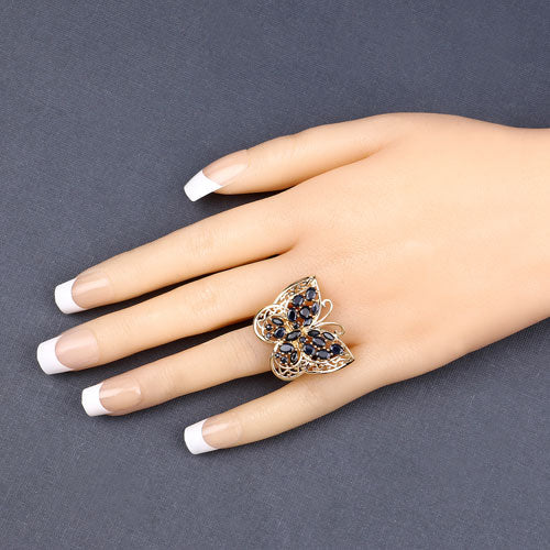 2.86 Carat Genuine Blue Sapphire .925 Sterling Silver Ring by Bids.com
