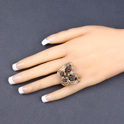 2.86 Carat Genuine Blue Sapphire .925 Sterling Silver Ring by Bids.com