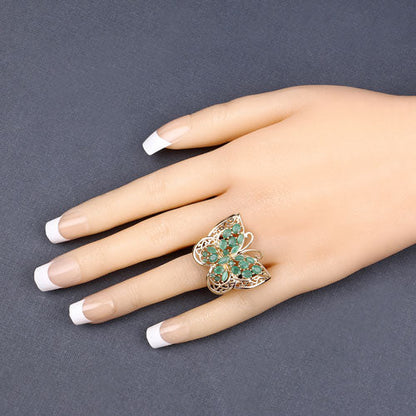 2.09 Carat Genuine Emerald .925 Sterling Silver Ring by Bids.com
