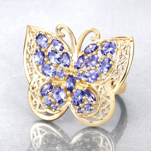 2.50 Carat Genuine Tanzanite .925 Sterling Silver Ring by Bids.com