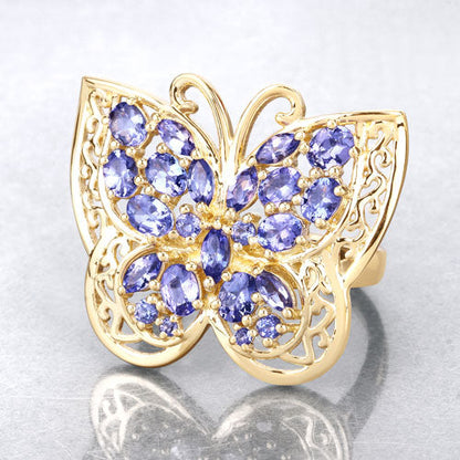 2.50 Carat Genuine Tanzanite .925 Sterling Silver Ring by Bids.com