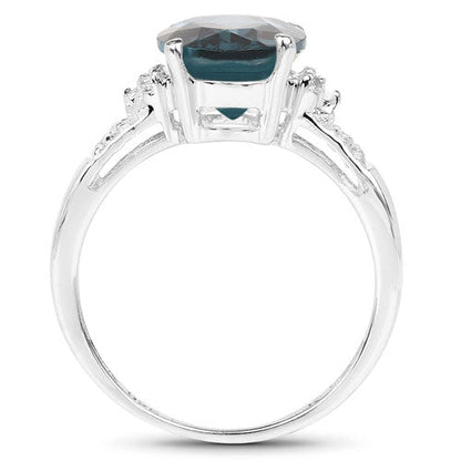 2.64 Carat Genuine London Blue Topaz and White Topaz .925 Sterling Silver Ring by Bids.com