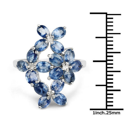 3.40 Carat Genuine Blue Sapphire .925 Sterling Silver Ring by Bids.com