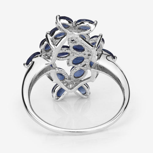 3.40 Carat Genuine Blue Sapphire .925 Sterling Silver Ring by Bids.com