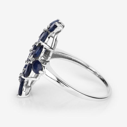 3.40 Carat Genuine Blue Sapphire .925 Sterling Silver Ring by Bids.com