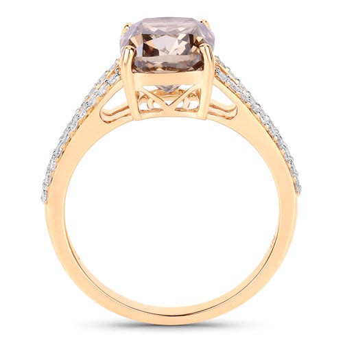 IGI Certified 3.03 Carat Genuine Brown Diamond Center and 0.32cttw White Diamond 18K Yellow Gold Ring (3.35cttw) by Bids.com