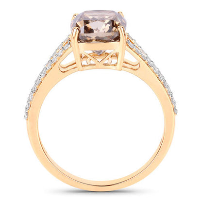 IGI Certified 3.03 Carat Genuine Brown Diamond Center and 0.32cttw White Diamond 18K Yellow Gold Ring (3.35cttw) by Bids.com