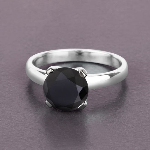 3.00 Carat Genuine Black Diamond 14K White Gold Ring by Bids.com