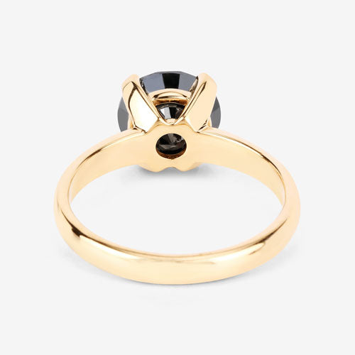 3.00 Carat Genuine Black Diamond 14K Yellow Gold Ring by Bids.com