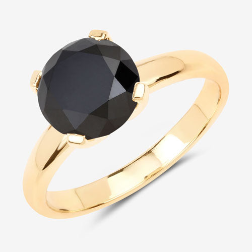 3.00 Carat Genuine Black Diamond 14K Yellow Gold Ring by Bids.com