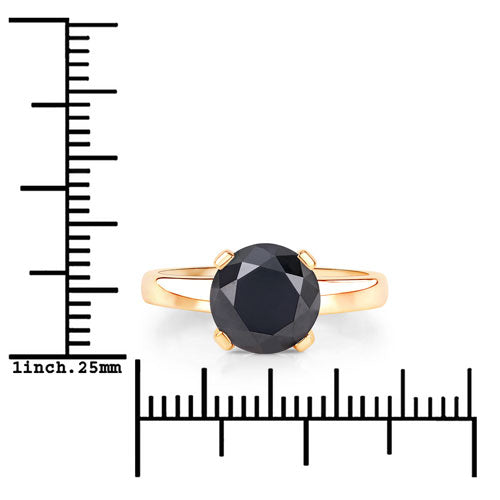 3.00 Carat Genuine Black Diamond 14K Yellow Gold Ring by Bids.com