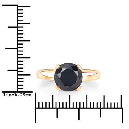 3.00 Carat Genuine Black Diamond 14K Yellow Gold Ring by Bids.com