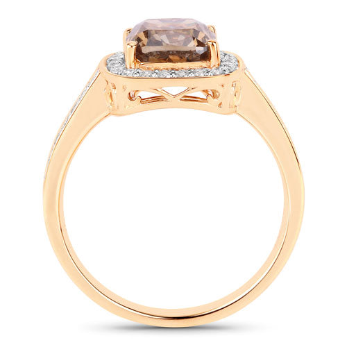 IGI Certified 2.19 Carat Genuine Brown Diamond Center and 0.36cttw White Diamond 18K Yellow Gold Ring (2.55cttw) by Bids.com