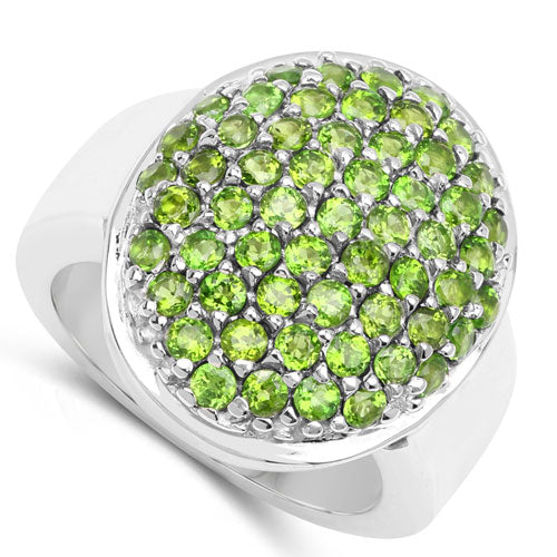 2.17 Carat Genuine Chrome Diopside .925 Sterling Silver Ring by Bids.com