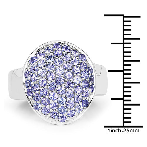 2.00 Carat Genuine Tanzanite .925 Sterling Silver Ring by Bids.com