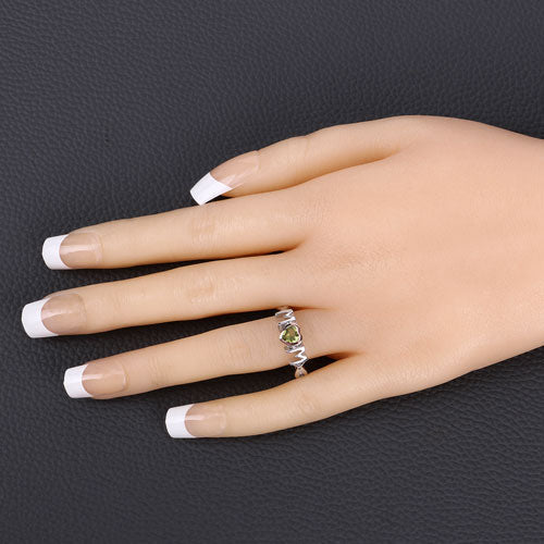 0.44 Carat Genuine Peridot .925 Sterling Silver Ring by Bids.com