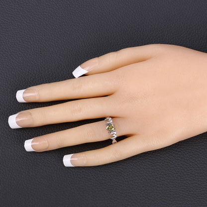 0.44 Carat Genuine Peridot .925 Sterling Silver Ring by Bids.com