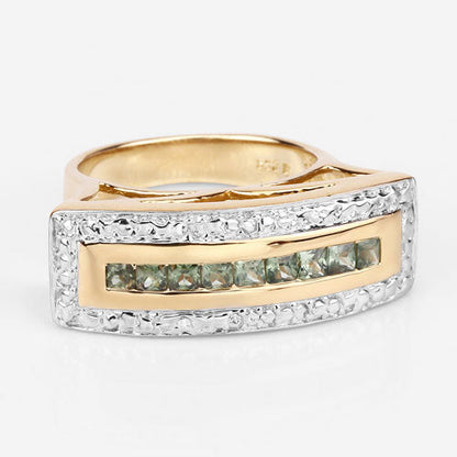 1.08 Carat Genuine Green Sapphire .925 Sterling Silver Ring by Bids.com