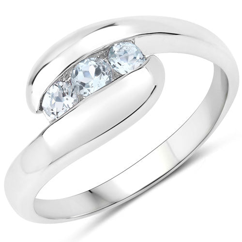 0.74 Carat Genuine Blue Topaz .925 Sterling Silver Ring by Bids.com