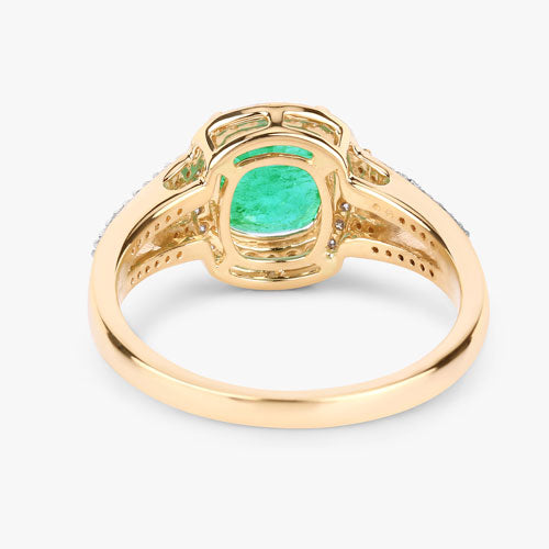 1.65 Carat Genuine Ethiopian Emerald and White Diamond 14K Yellow Gold Ring by Bids.com