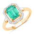 1.62 Carat Genuine Ethiopian Emerald and White Diamond 14K Yellow Gold Ring by Bids.com