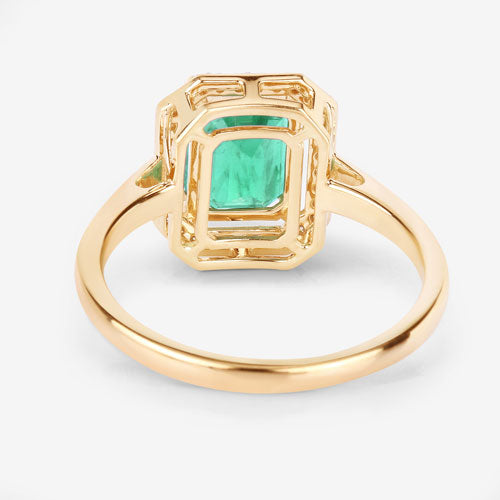 1.62 Carat Genuine Ethiopian Emerald and White Diamond 14K Yellow Gold Ring by Bids.com