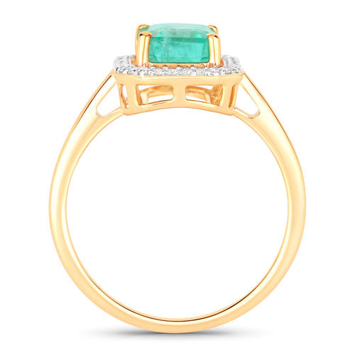 1.62 Carat Genuine Ethiopian Emerald and White Diamond 14K Yellow Gold Ring by Bids.com