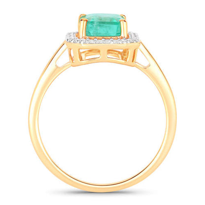 1.62 Carat Genuine Ethiopian Emerald and White Diamond 14K Yellow Gold Ring by Bids.com